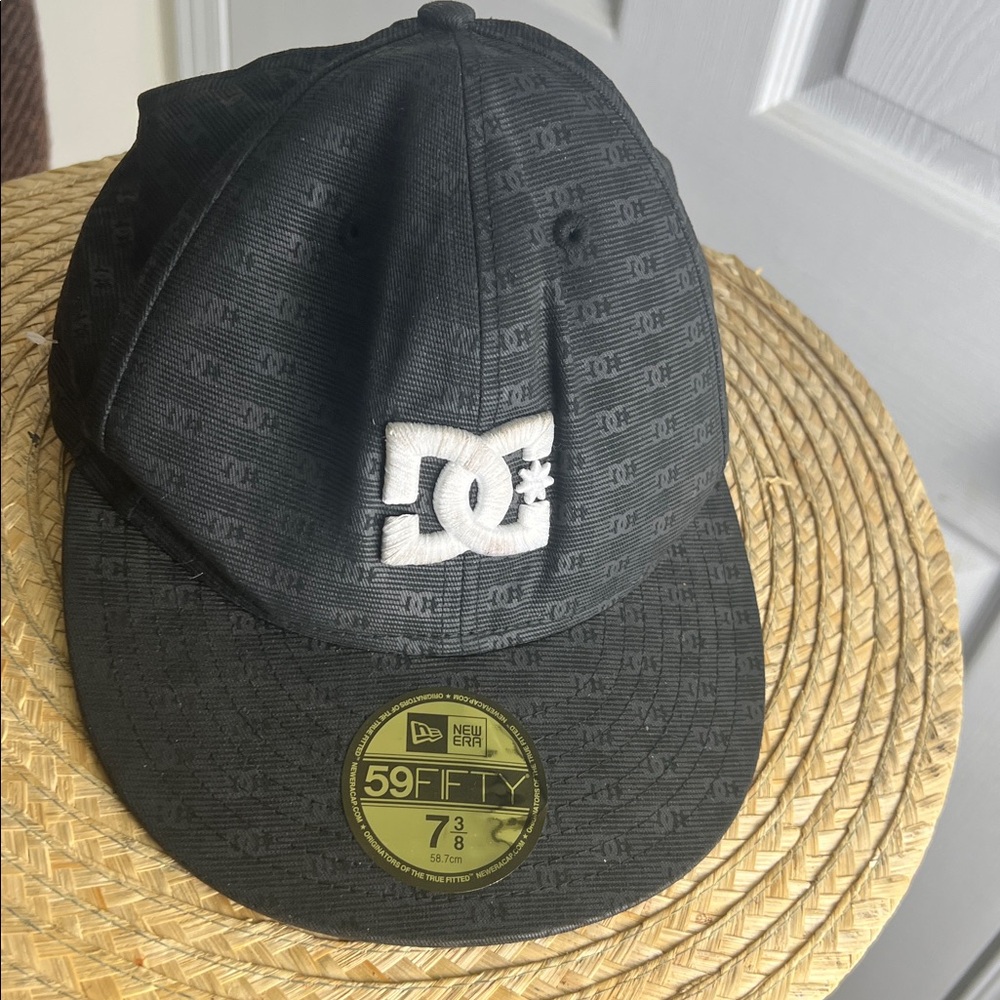 New Era DC Black and White Logo Trucker Baseball Hat Cap